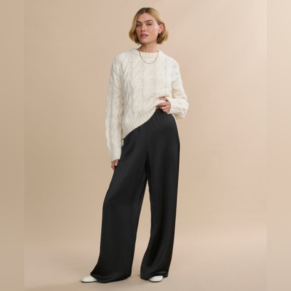 Jenni Kayne Pants - Jenni Kayne JDemi Pant Black Wide-Leg Pants size L